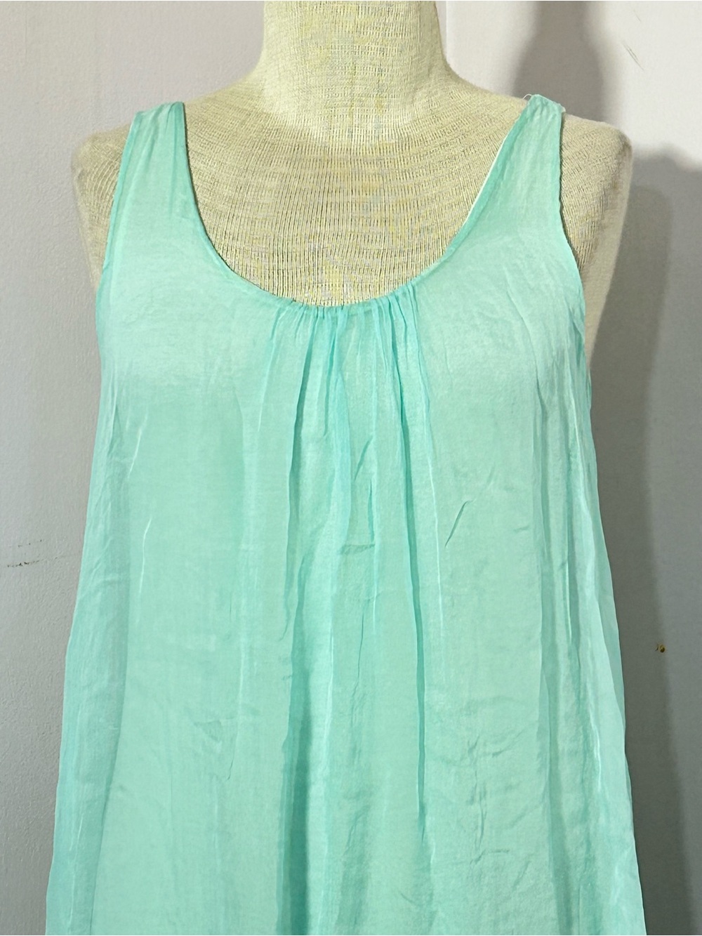 Beautiful Light Aqua Silk Layered Dress S/M